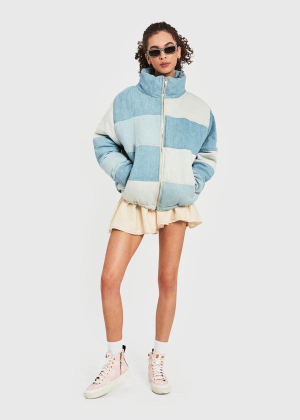 HAPPY GENIUS Denim Puffer Jacket